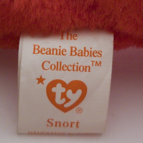 Rare Vintage Beanie Baby Snort the Bull PVCpellets - Picture 6 of 8